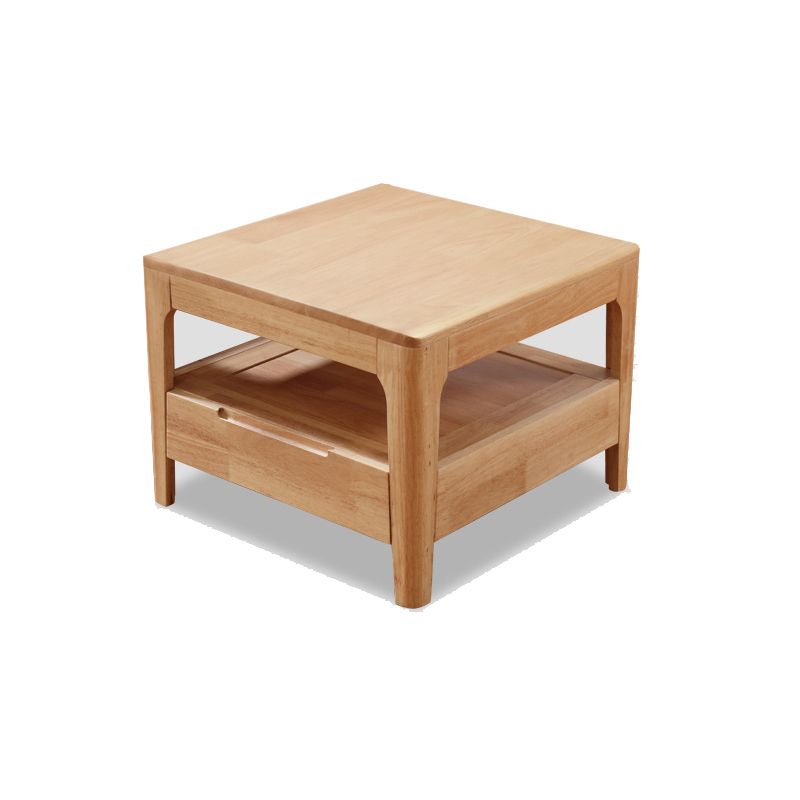 Modern 23.62" Wide End Table Sqaure 4 Legs Side Table with 1 Drawer
