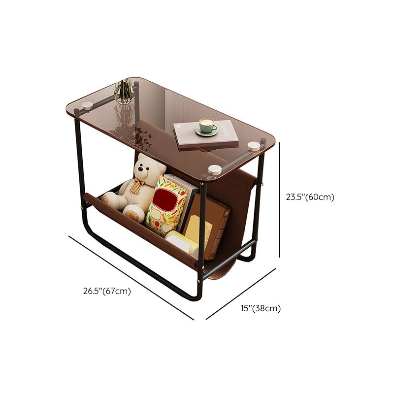 Modernistic Multilayer Tier Corner Table Glass/Marble Side End Table with Storage