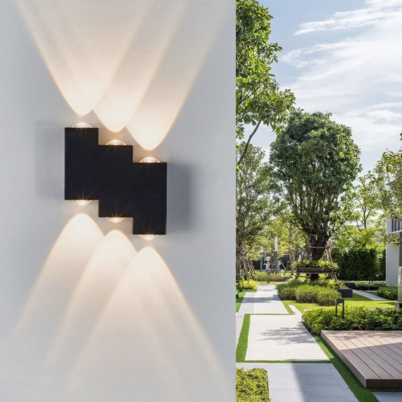 Lámpara de pared LED al aire libre negra en el moderno estilo conciso de aluminio impermeable a la pared de la pared
