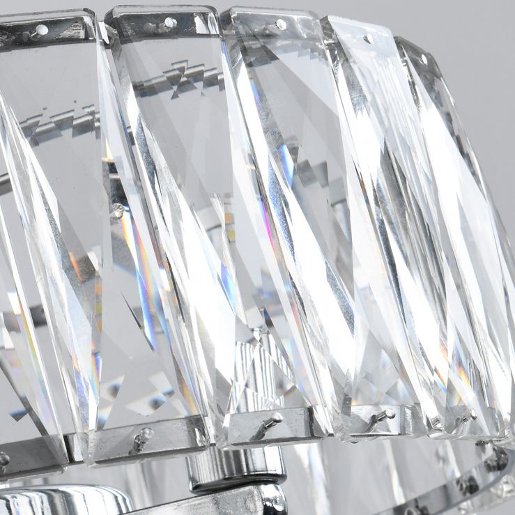 Cylinder Flush Mount Fixture Modern Crystal Flush Light for Living Room