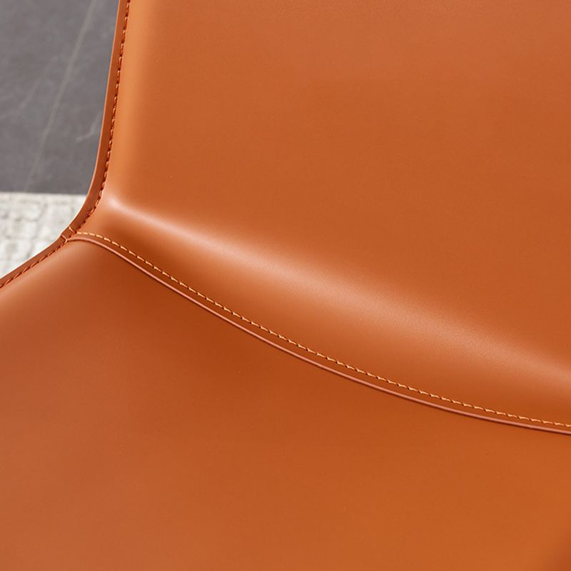 Industrial Leather Dining Chair Armless Side Chairs with Metal Legs for Home Use