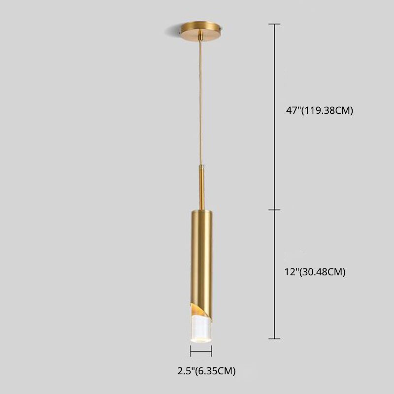 Cilindrische acryl -led hanglamp in modern beknopte stijl smeedijzeren hangend licht voor slaapkamer