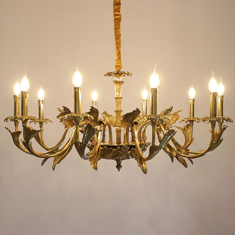 Swooping Arm Metal Chandelier Light Fixtures Antique Living Room Suspended Lighting Fixture