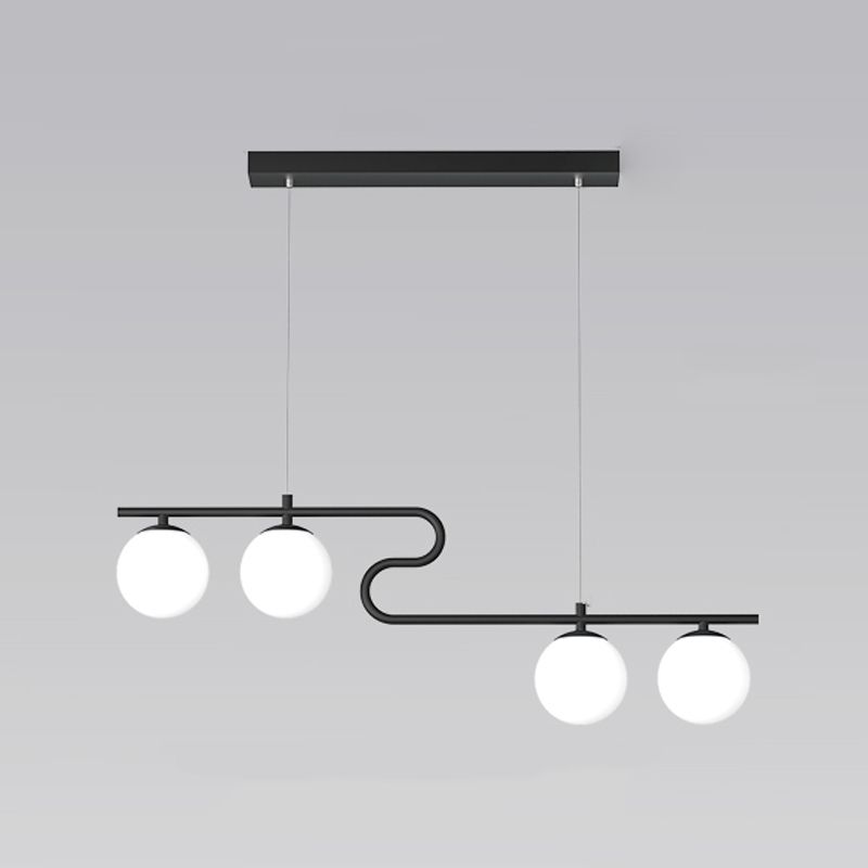 Modern Simple Hanging Lamp Glass Ball Shape Shade Island Light Fixture for Dining Table