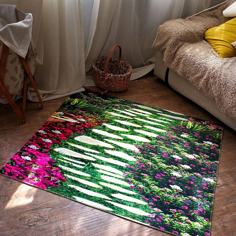 Roze woonkamer tapijt bloemenpatroon polyester gebied tapijt niet-slip achterste ruggebied tapijt