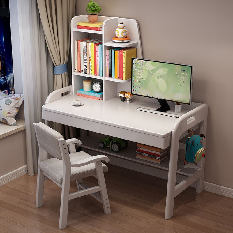 23.62" Width Kids Desks with with Bookshelf Solid Wood Child Desks Writing Desk