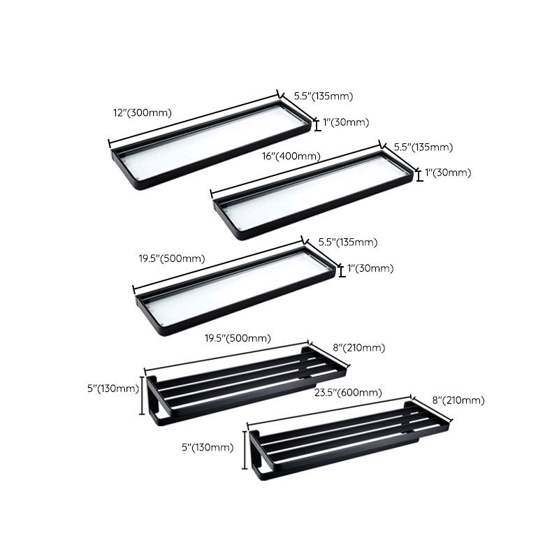 Black Bathroom Accessories Hardware Set with Towel Bar and Bath Shelf