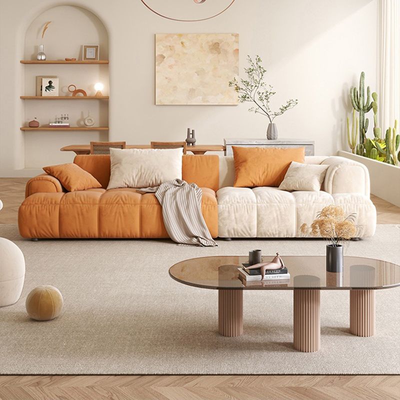 25.6" H Scandinavian Sectional Sofa L-Shape Fabric Sectional