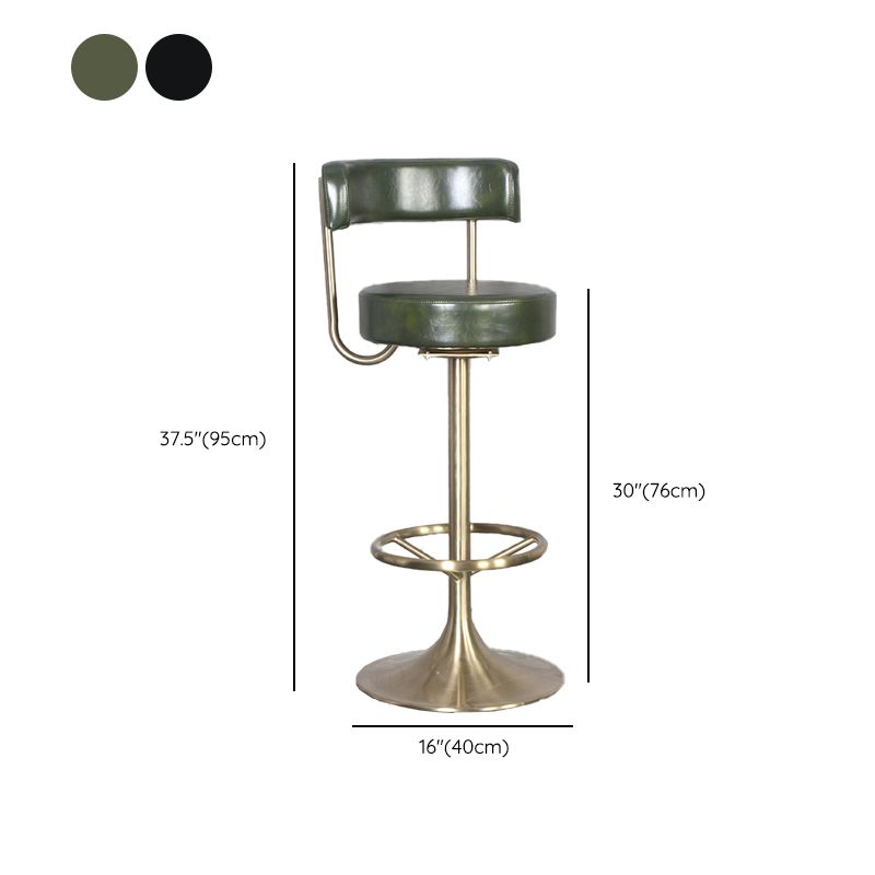 Glam Rotatable Bar Stool Faux Leather Counter Bar Stool for Home