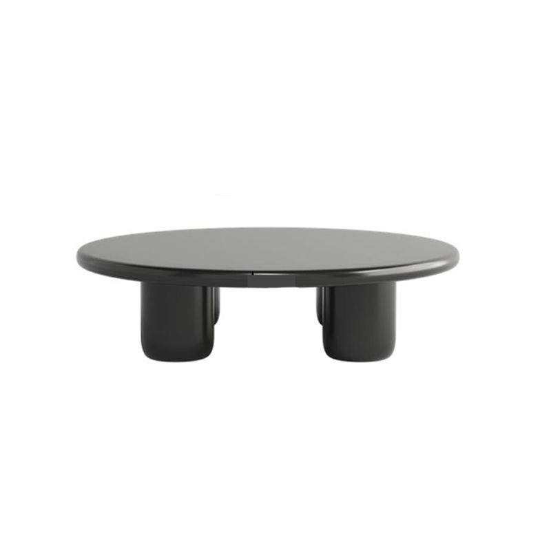 Round Wood Simple Coffee Table Nordic 4 Legs Cocktail Table - 13.8" H