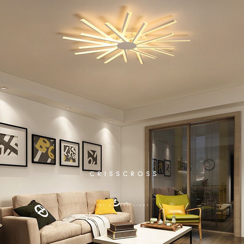 Luz de techo semi empotrada de acrílico cruzado Luz LED de techo montada semi empotrada blanca moderna