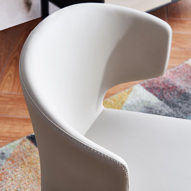 Sillas de comedor de cuero contemporáneas, sillas sin brazos con respaldo para el hogar