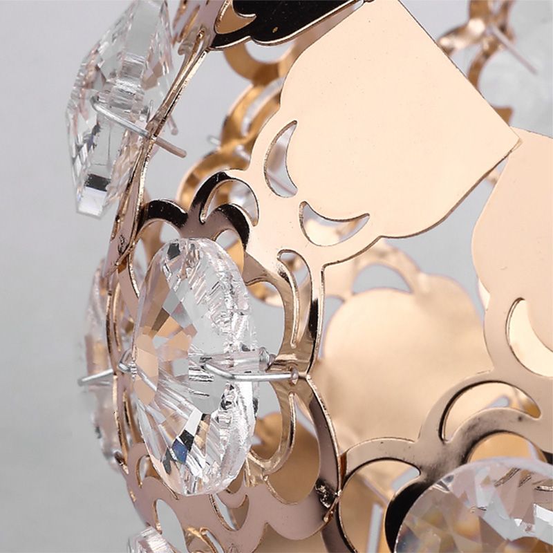 Globe Hallway Ceiling Flush Light Crystal Encrusted 1 Bulb Modern Flush Light Fixture