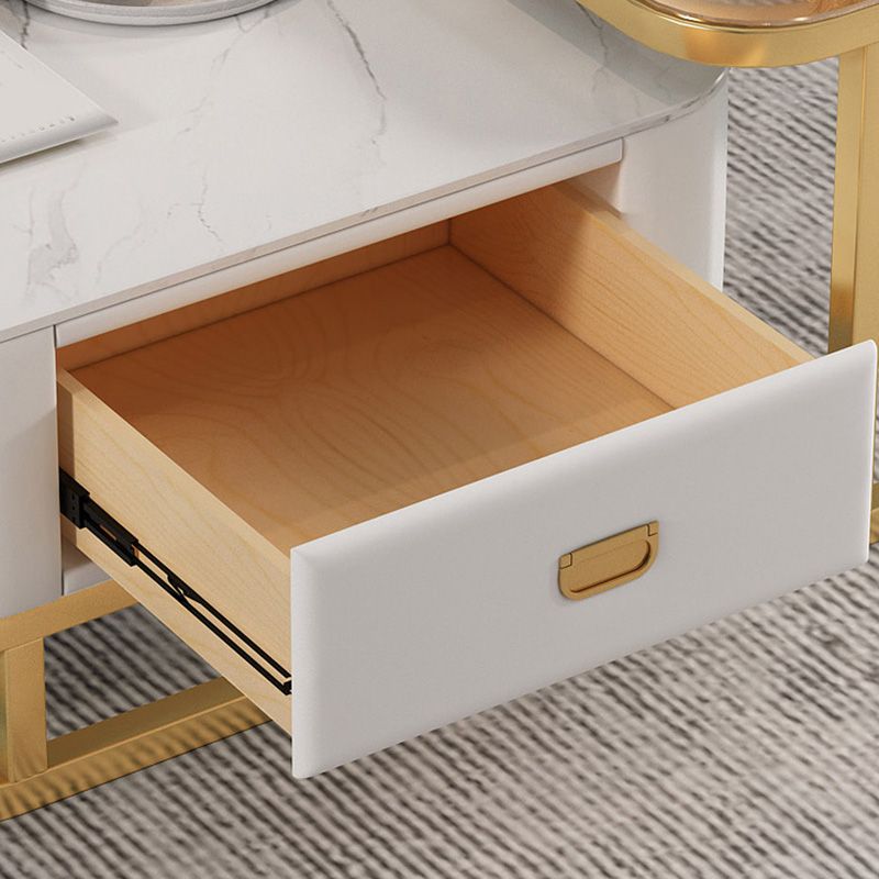 Frame Coffee Table Modern Slate Cocktail Table with Storage Drawers