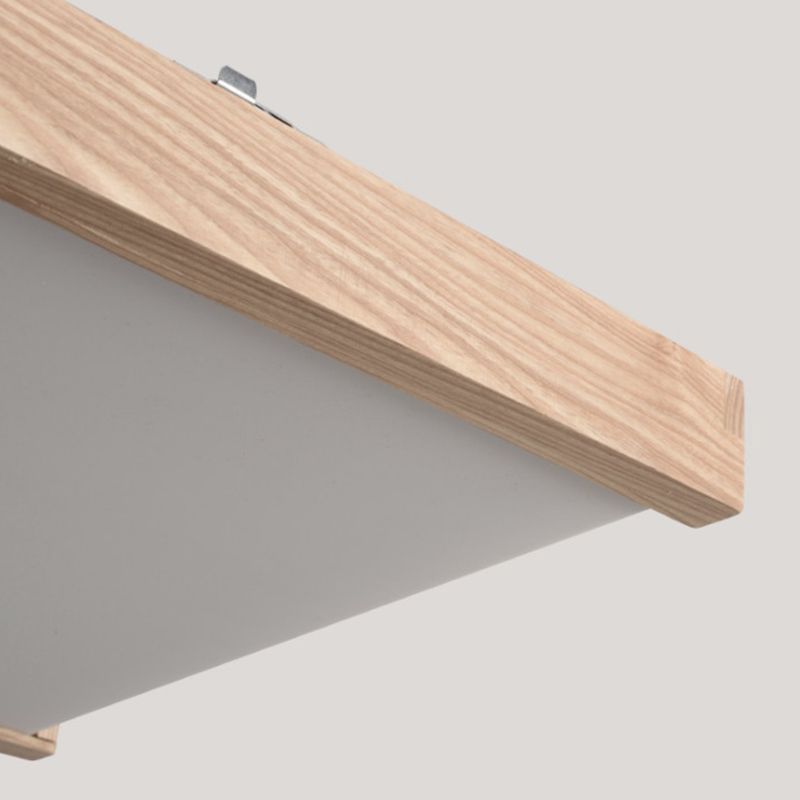 Simplicity Quad Shape Ceiling Fixture Acrylic Bedroom Flush Mounted Light in Wood