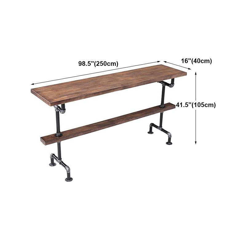 Industrial Style Rectangle Bar Table Solid Wood Milk Tea Shop Casual Bar Table