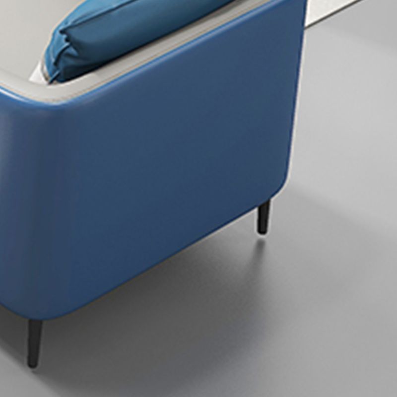 28.34" H Genuine Leather Tuxedo Arm Sofa Contemporary Standard Sofa