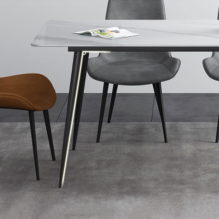 Mesa de comedor de estilo industrial rectangular Mesa fija de piedra sinterizada para cocina