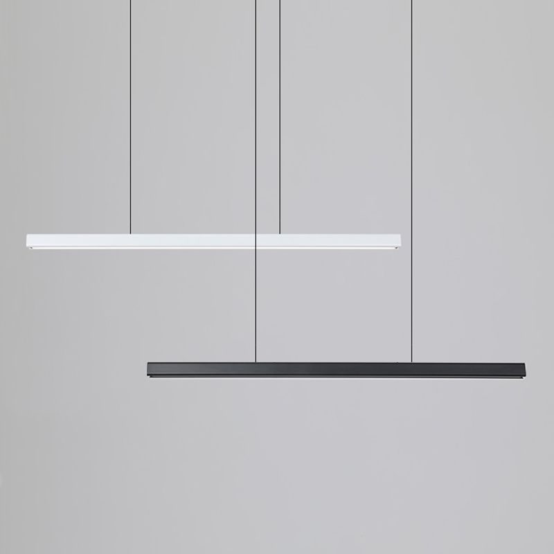 Einfacher Stil Rechteckinsel Island Kronleuchter 1-Kopf-LED-Anhängerbeleuchtung mit Acrylschatten