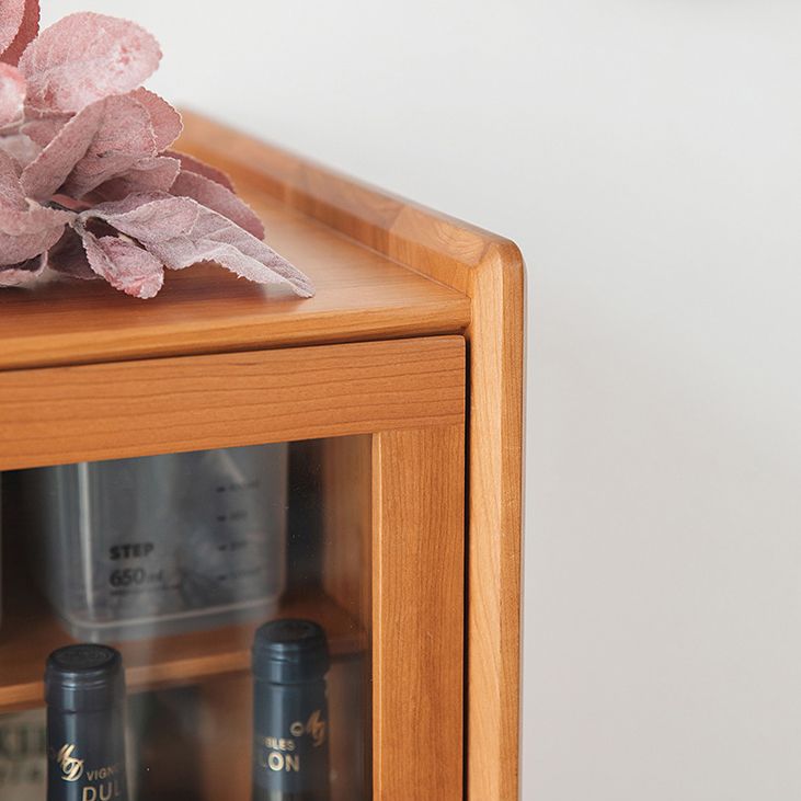 Stain Resistant Storage Cabinet Solid Wood Cabinet with Shelves