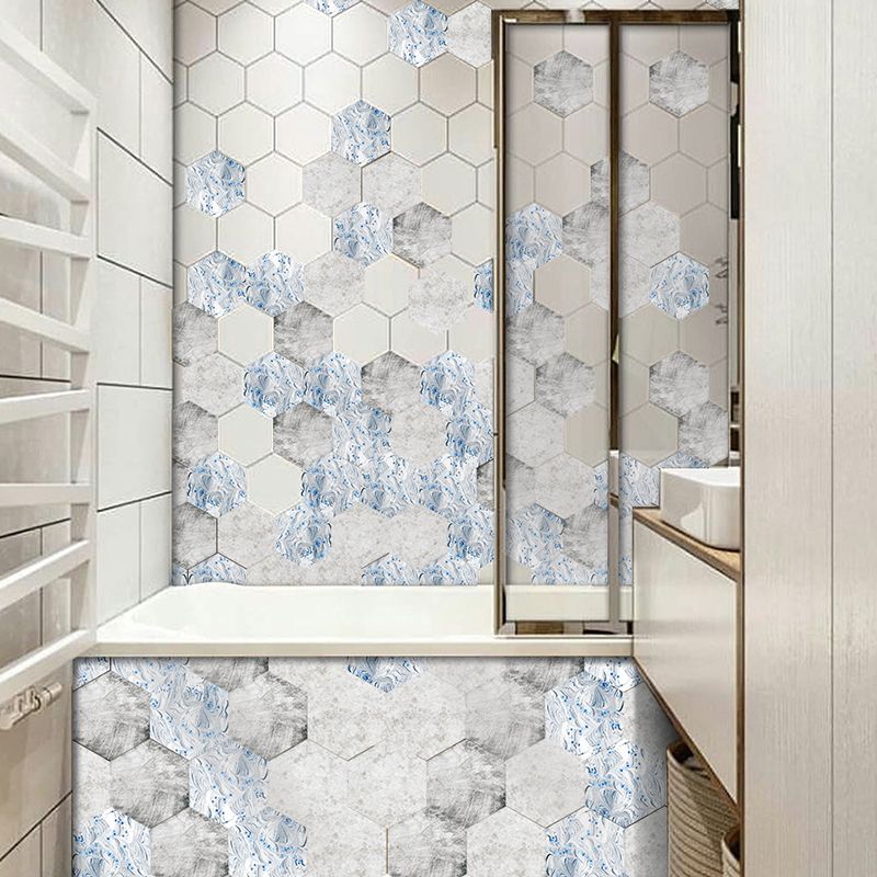 Modern Geometric Abstract Wallpapers Blue-White Peel and Stick Wall Decor for Kitchen