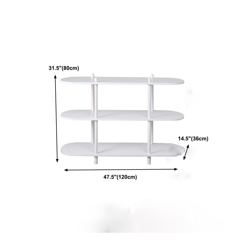 Geometry White Bookshelf Modern Artificial Wood Bookcase with 3 / 4 Shelves