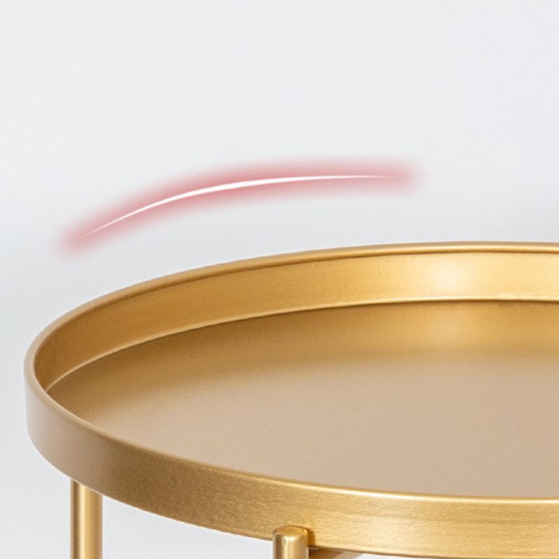Modern Cross Legs Corner Table Round Tray Top Side End Table