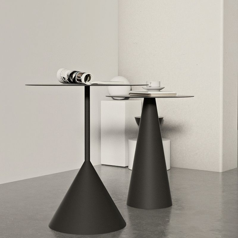 Mid-century Modern Style Round Metal Table with Pedestal Base Coffee Table
