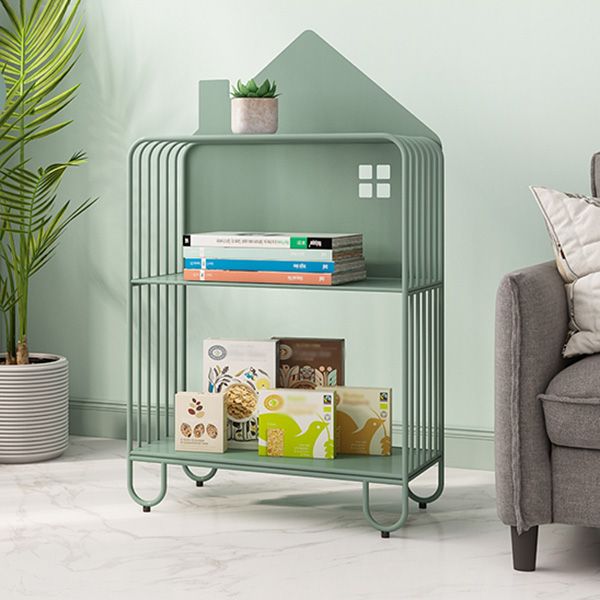 Open Back Metal Bookshelf Scandinavian Style Bookcase for Home Study Room