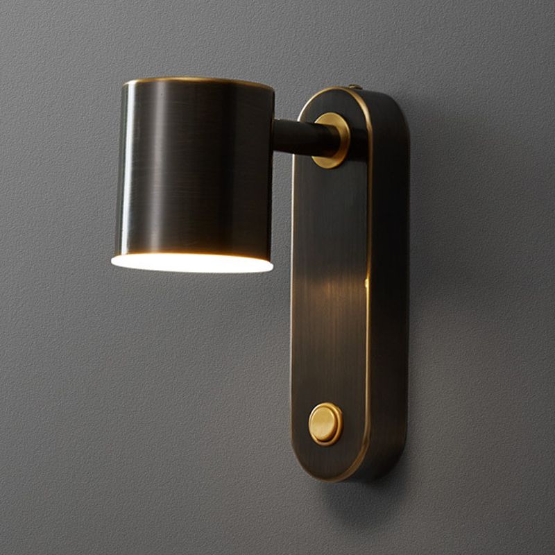 Brass Geometric Wall Lamp Postmodern Metal Sconce Light for Bedroom