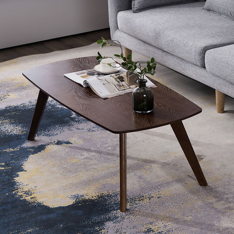 Modern Style 4-Leg Base Solid Color Round/square Wooden Coffee Table For Apartment
