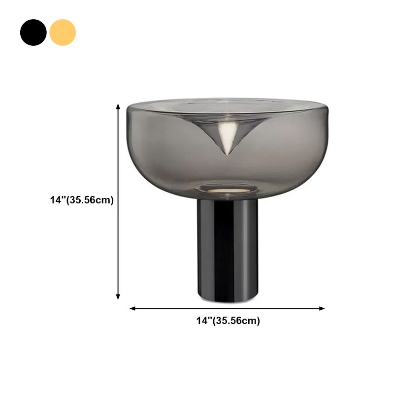 Round Shape Glass Table Lamp Modern Style 1 Light Table Lamp Fixture
