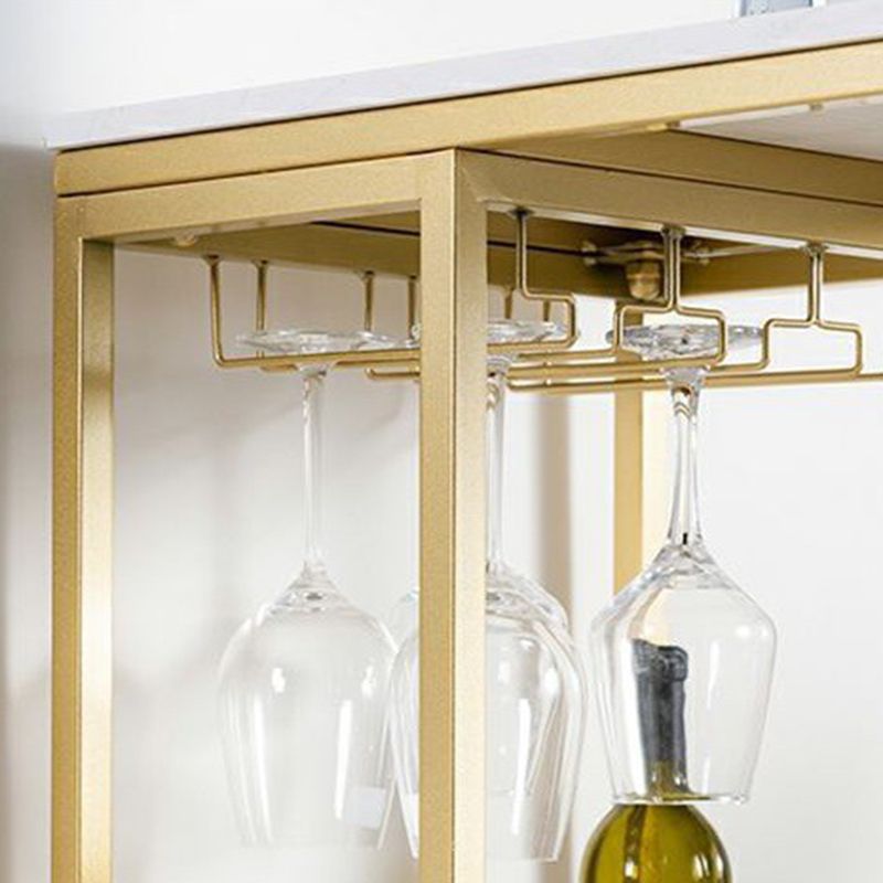 Industrial Style Bistro Bar Desk Marble Top Specialty Pub Table for Cafe