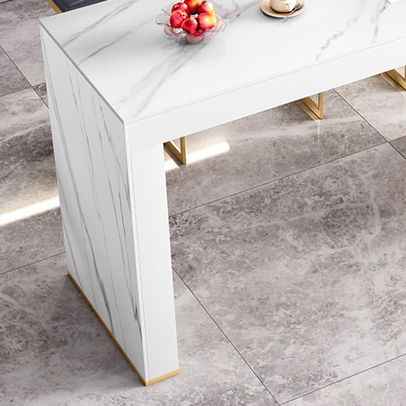 1/3/4/5 Pieces Glam Rectangle Sintered Stone Counter Table with High Stools