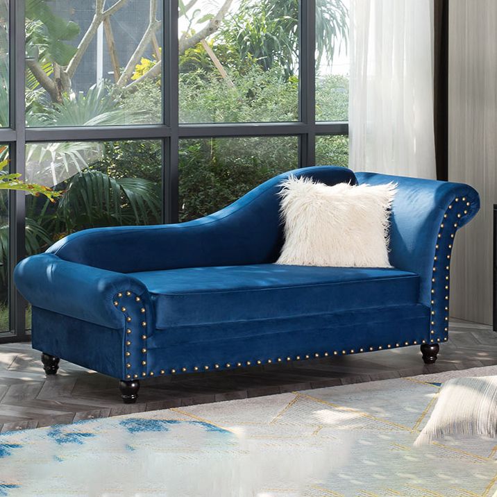 Contemporary Rolled Arms Chaise Living Room Chaise with Upholstered