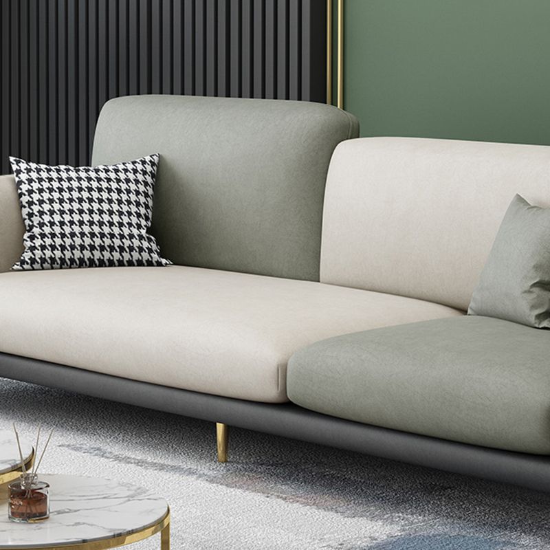 34.64" H Round Arm Sofa with 3 Pillows Modern Color Block Sofa