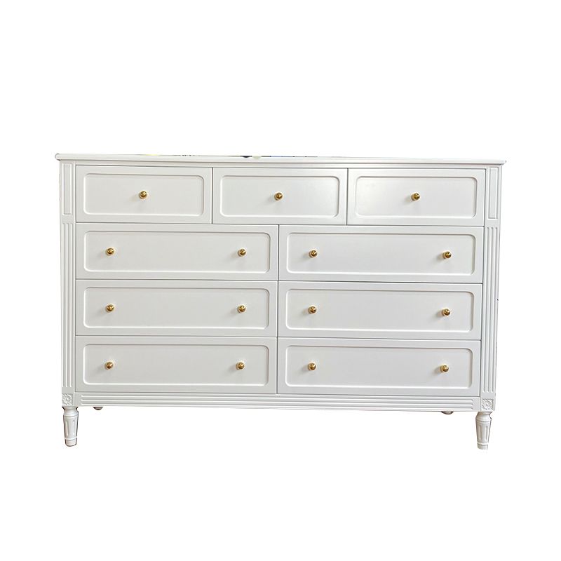 Glam White Horizontal Storage Chest with Soft-Close Drawers for Home