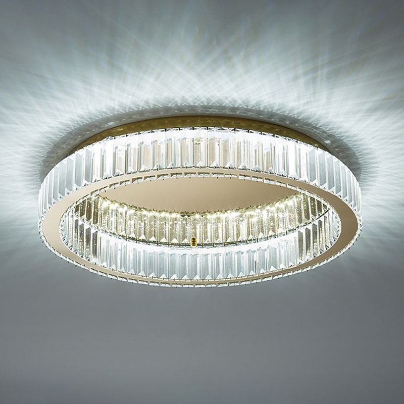 Roestvrij-staal ronde LED plafond licht in moderne luxe stijl kristal plafond armatuur in goud