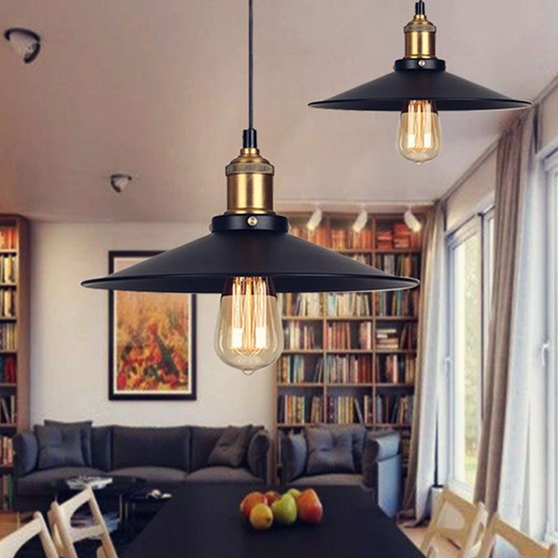 Industrial Country Style 1-Light Pendant Light Barn Chandelier Iron Hanging Lights for Bedroom