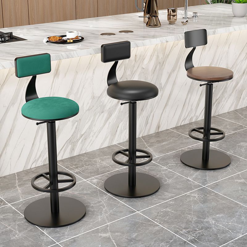 Modern Adjustable Height Bar Stools Matte Finish Indoor Stools