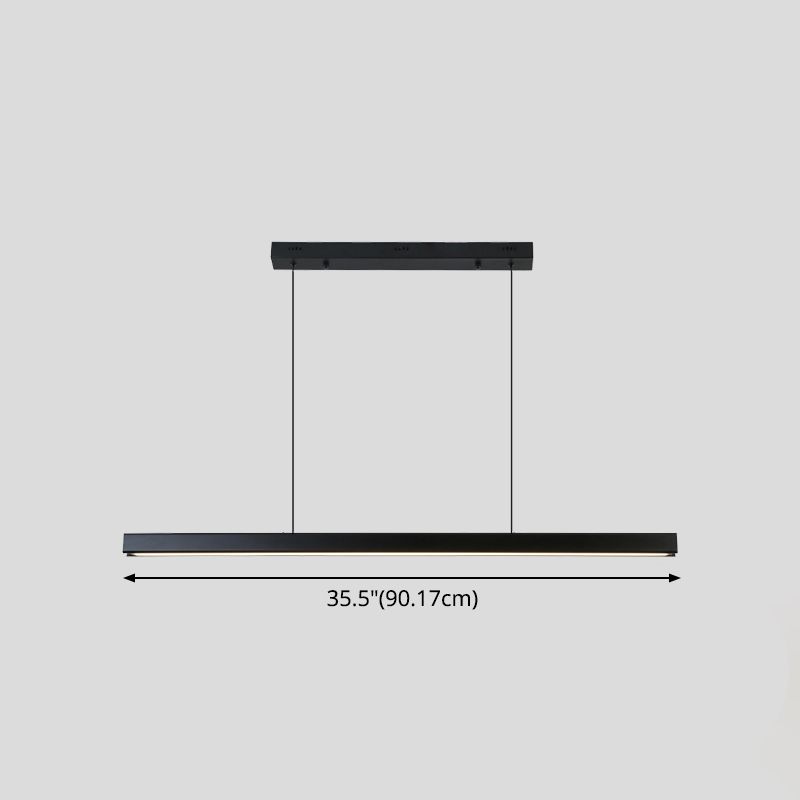 Fun a pendente in metallo a led lineare minimalista in nero.