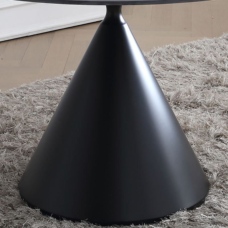 Metal Modern Style Round Dining Table Sintered Stone Top Table for Dining Room