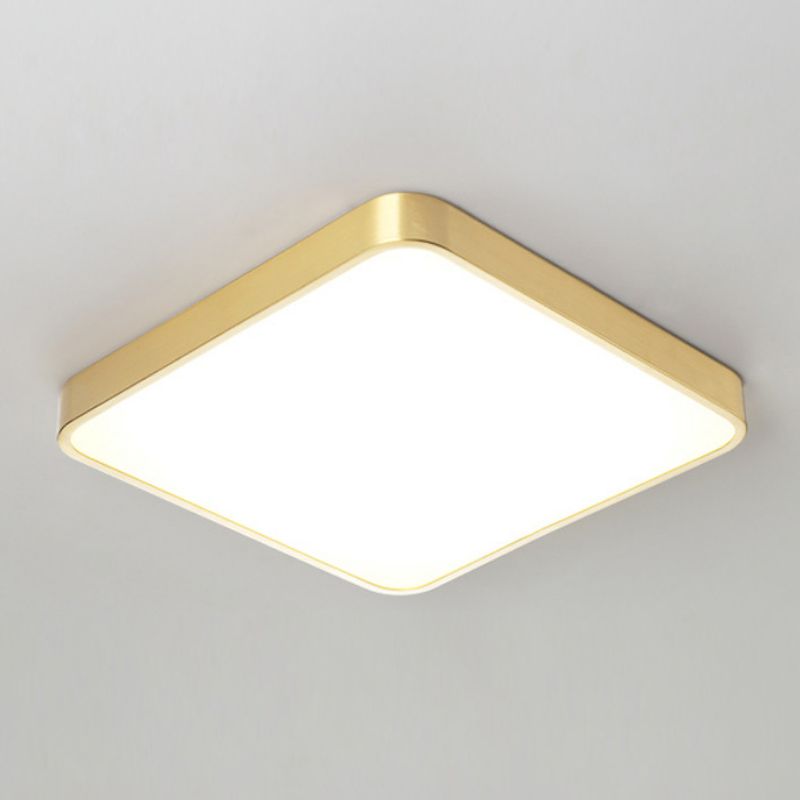 Plafonnier LED de forme ronde en cuivre moderne, 1 lumière, montage encastré pour le salon