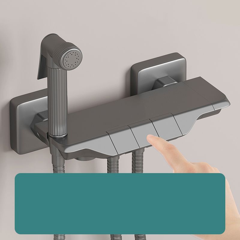 Push Button Shower System Wall Mount Handshower Square Shower System with Shower Hose