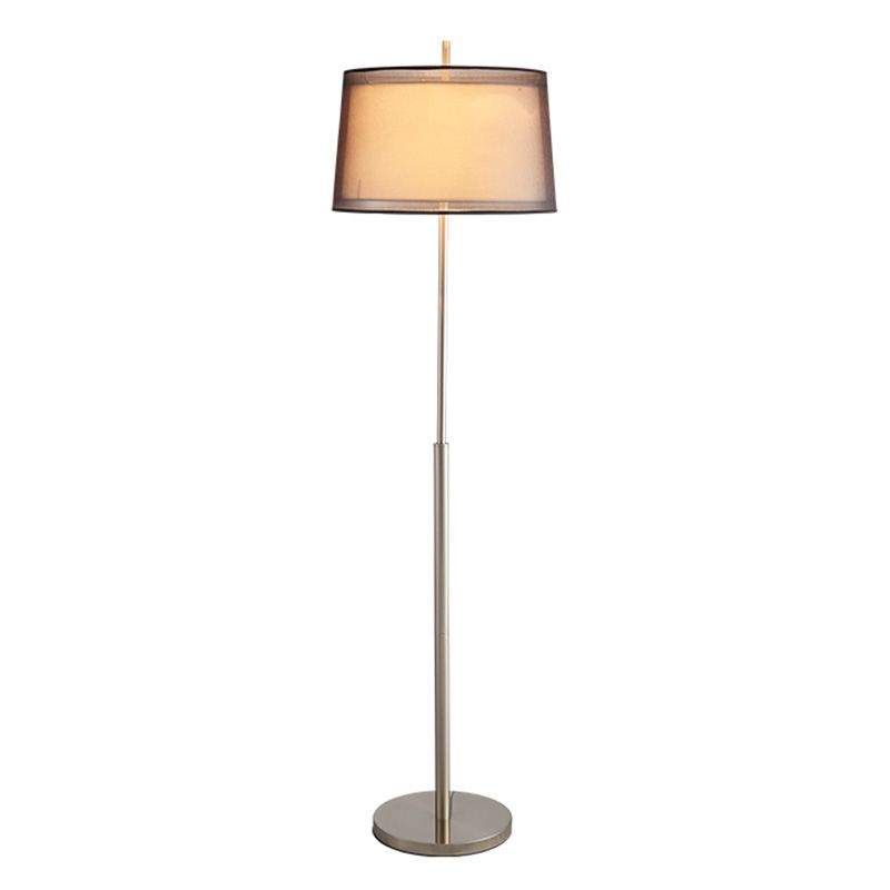 Vintage Layered Tapered Shade Floor Light Single-Bulb Fabric Standing Floor Light