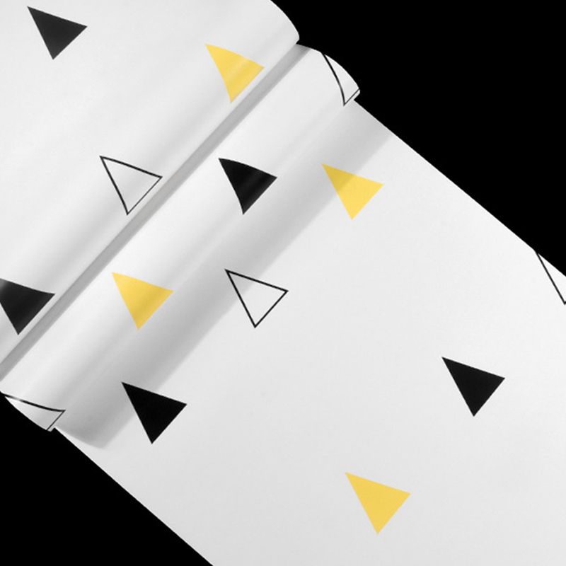 Pastel Color Wall Covering Simple Geometries and Triangle 57.1 sq ft. Non-Pasted Decorative Wallpaper
