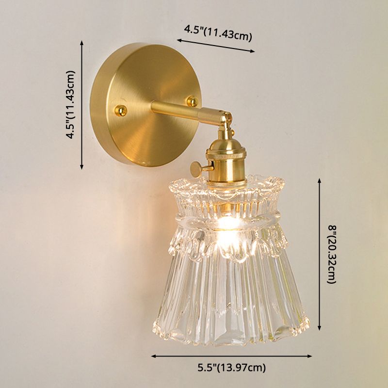 1 luminaire d'éclairage industriel léger avec verre côtelé pressé Light pour la salle de bain de la chambre à coucher