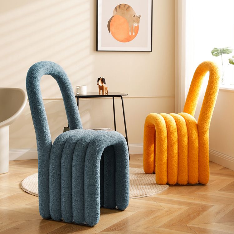 Silla lateral moderna de la cocina de las sillas laterales de las lanas de cordero 16" espalda abierta ancha que cena la silla lateral