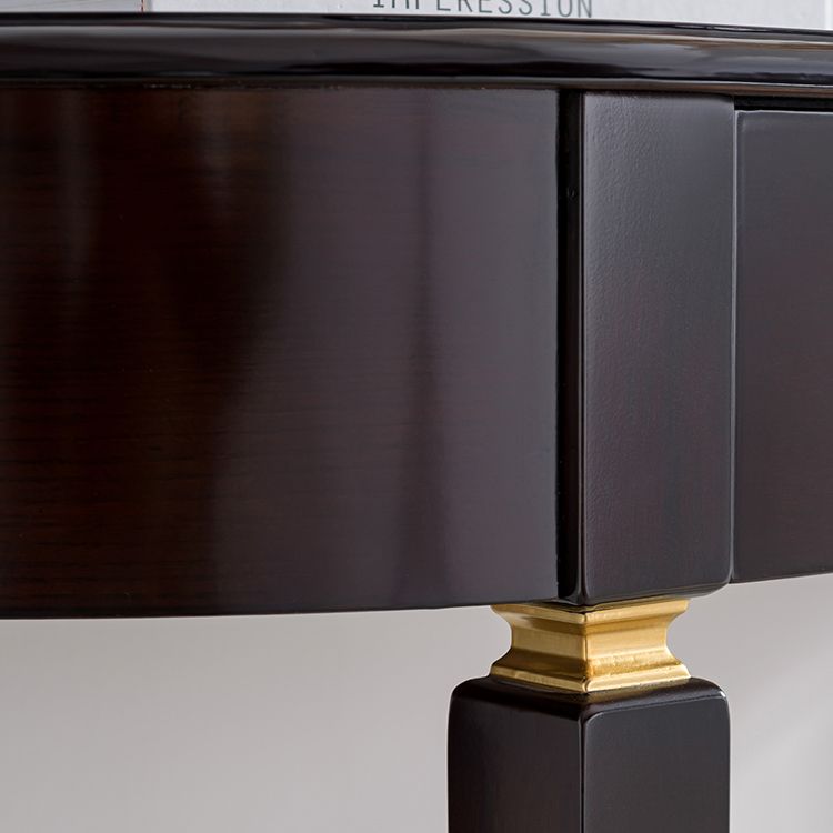 Mid-Century Modern Wood Console Table Half Moon Console Sofa Table for Hall