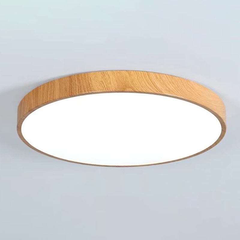Lámpara empotrada de madera circular moderna con montaje empotrado